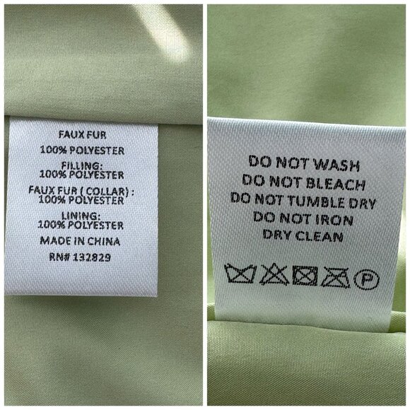 Lovers and Friends x Rachel Evie Quilted Jacket in Sage Green Fur Collar SZ XS - Picture 7 of 9